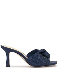 Jessica Simpson Evirra Satin Rhinestone Knot Detail Dress Slide Sandals