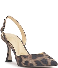 Jessica Simpson Fyvera Leopard Rhinestone Slingback Pumps