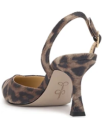 Jessica Simpson Fyvera Leopard Rhinestone Slingback Pumps