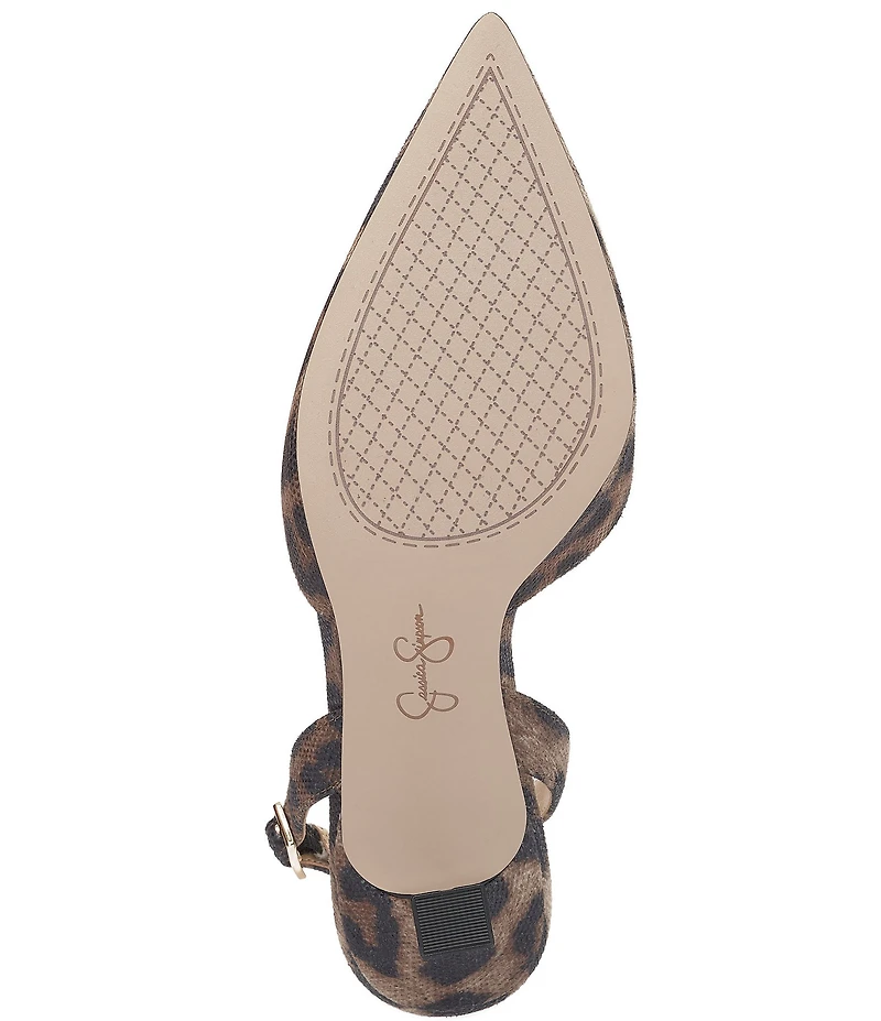 Jessica Simpson Fyvera Leopard Rhinestone Slingback Pumps