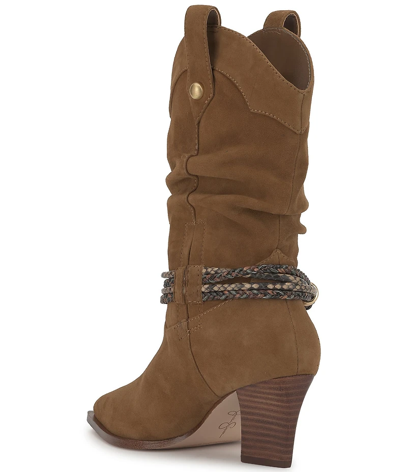 Jessica Simpson Hanie Suede Western Slouch Boots