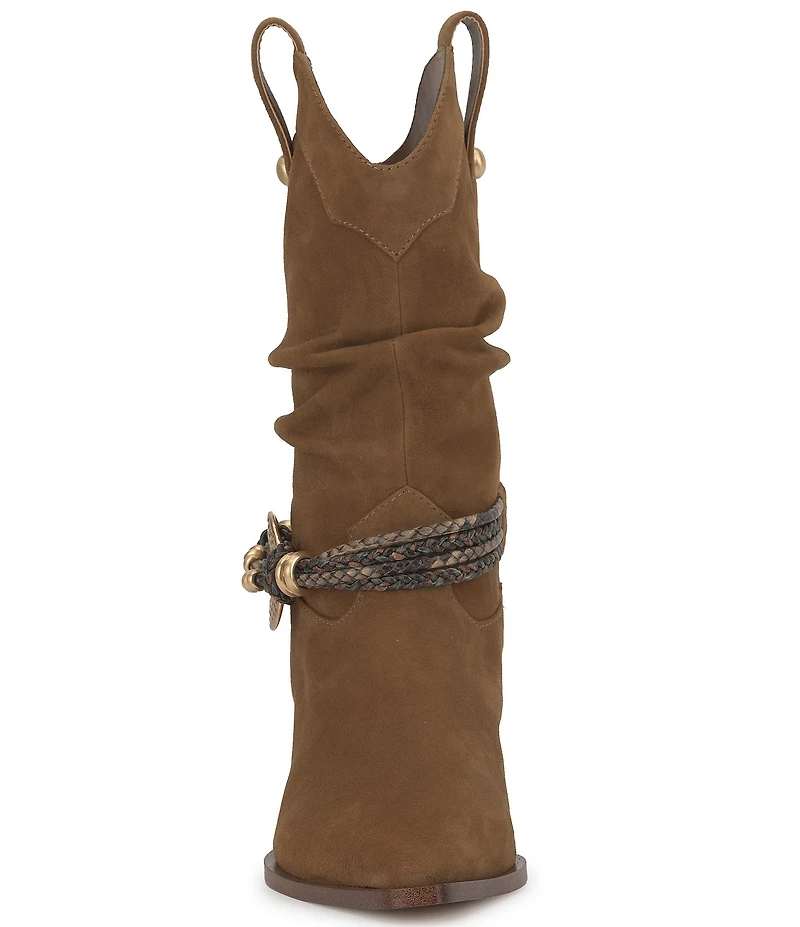 Jessica Simpson Hanie Suede Western Slouch Boots