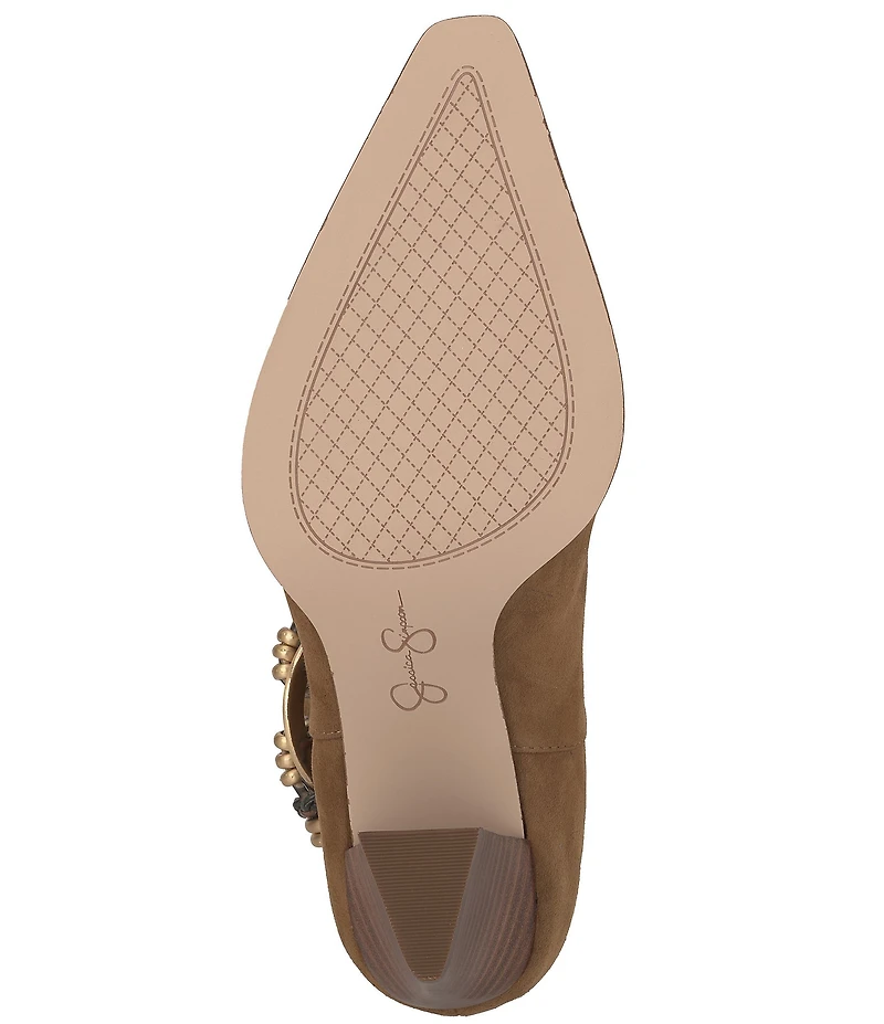 Jessica Simpson Hanie Suede Western Slouch Boots