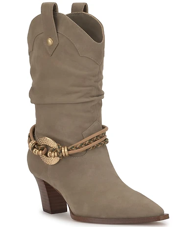 Jessica Simpson Hanie Suede Western Slouch Boots