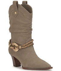 Jessica Simpson Hanie Suede Western Slouch Boots