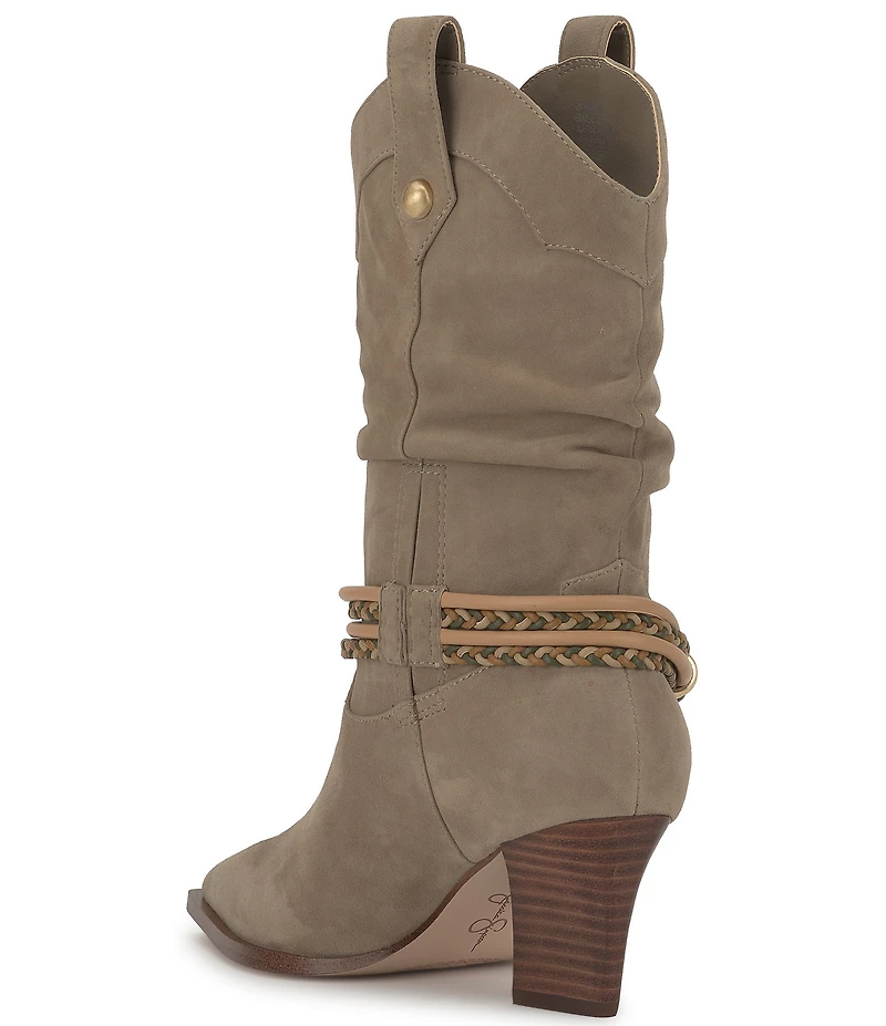 Jessica Simpson Hanie Suede Western Slouch Boots