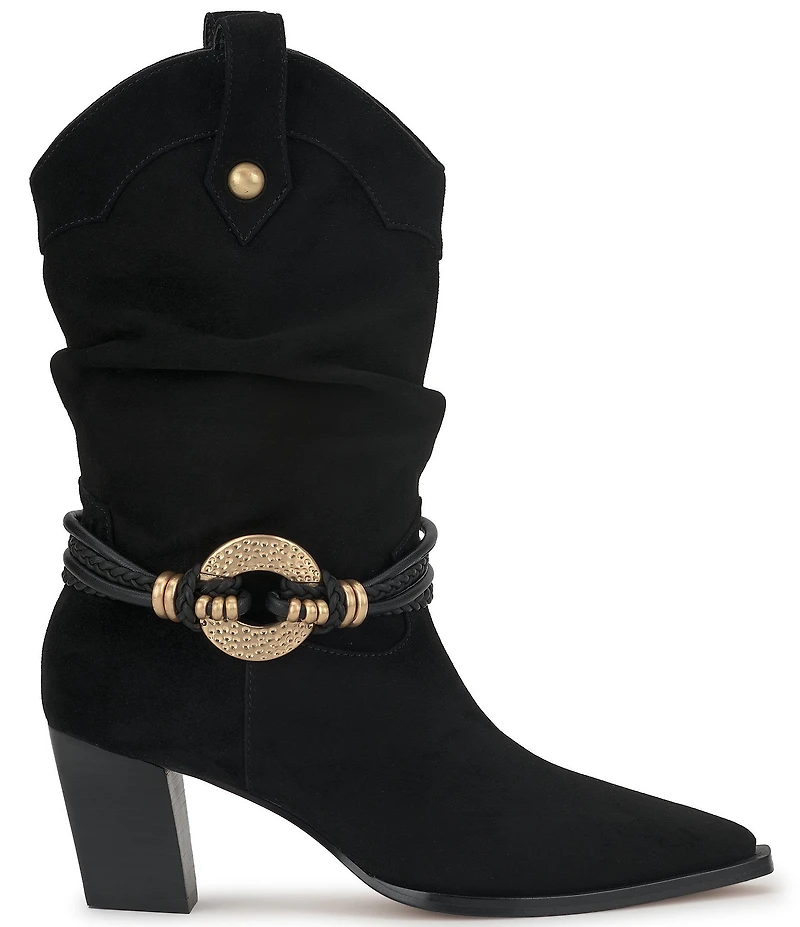 Jessica Simpson Hanie Suede Western Slouch Boots