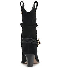 Jessica Simpson Hanie Suede Western Slouch Boots