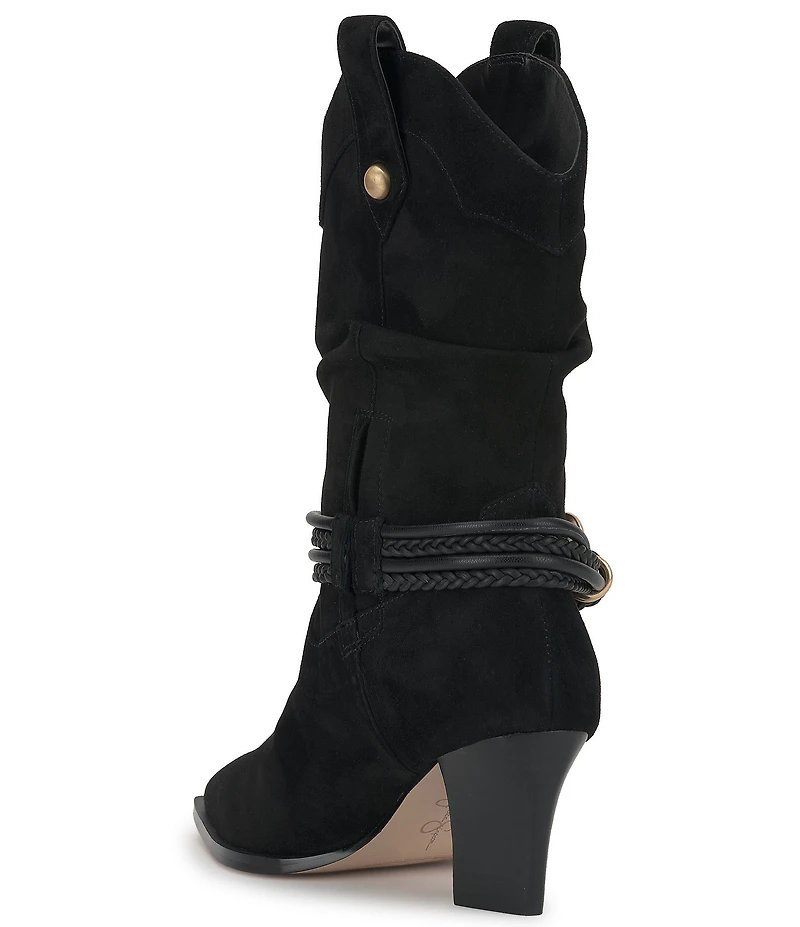 Jessica Simpson Hanie Suede Western Slouch Boots