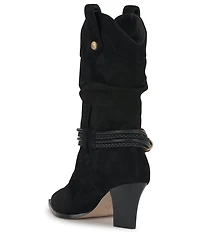 Jessica Simpson Hanie Suede Western Slouch Boots