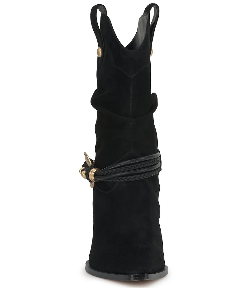 Jessica Simpson Hanie Suede Western Slouch Boots