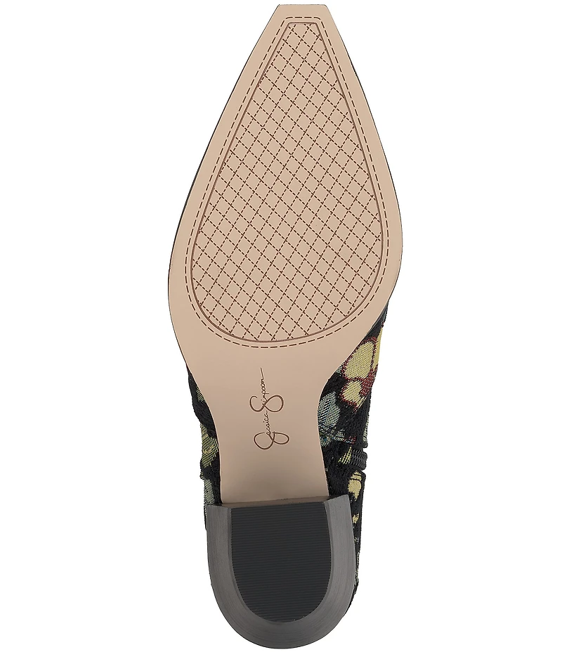 Jessica Simpson Helvona Floral Print Western Booties