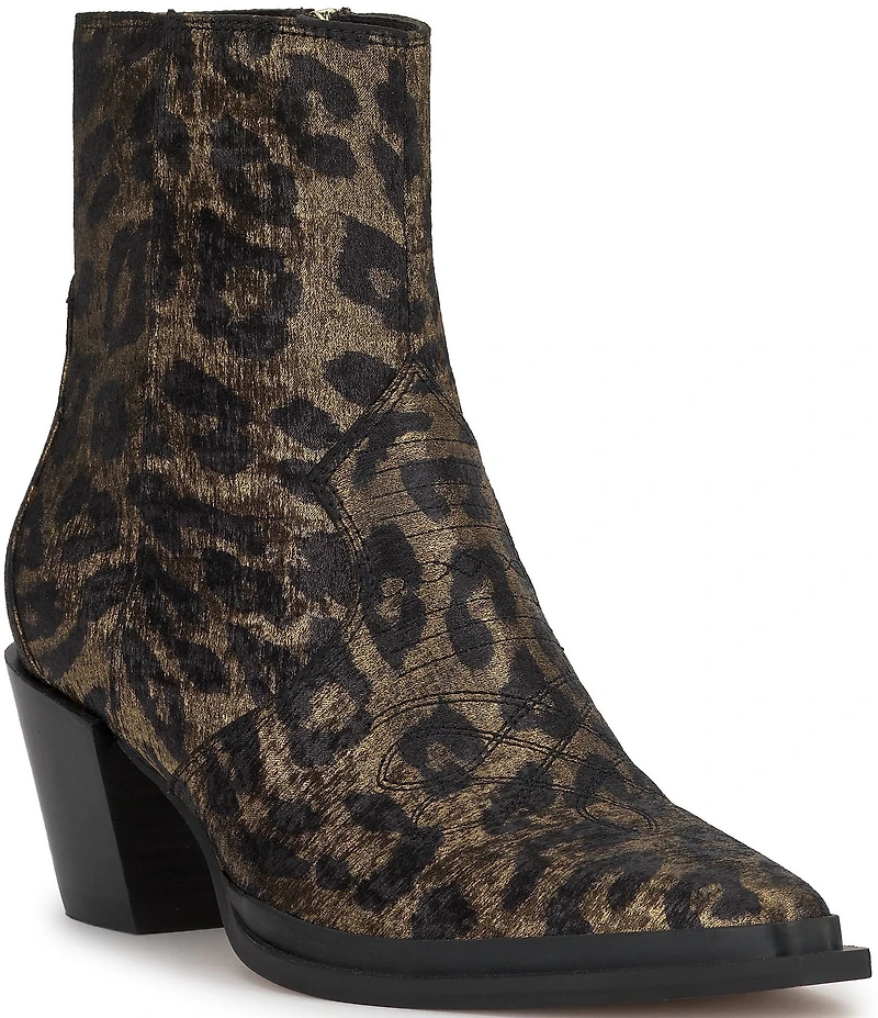 Jessica Simpson Helvona Leopard Print Western Booties