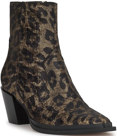 Jessica Simpson Helvona Leopard Print Western Booties