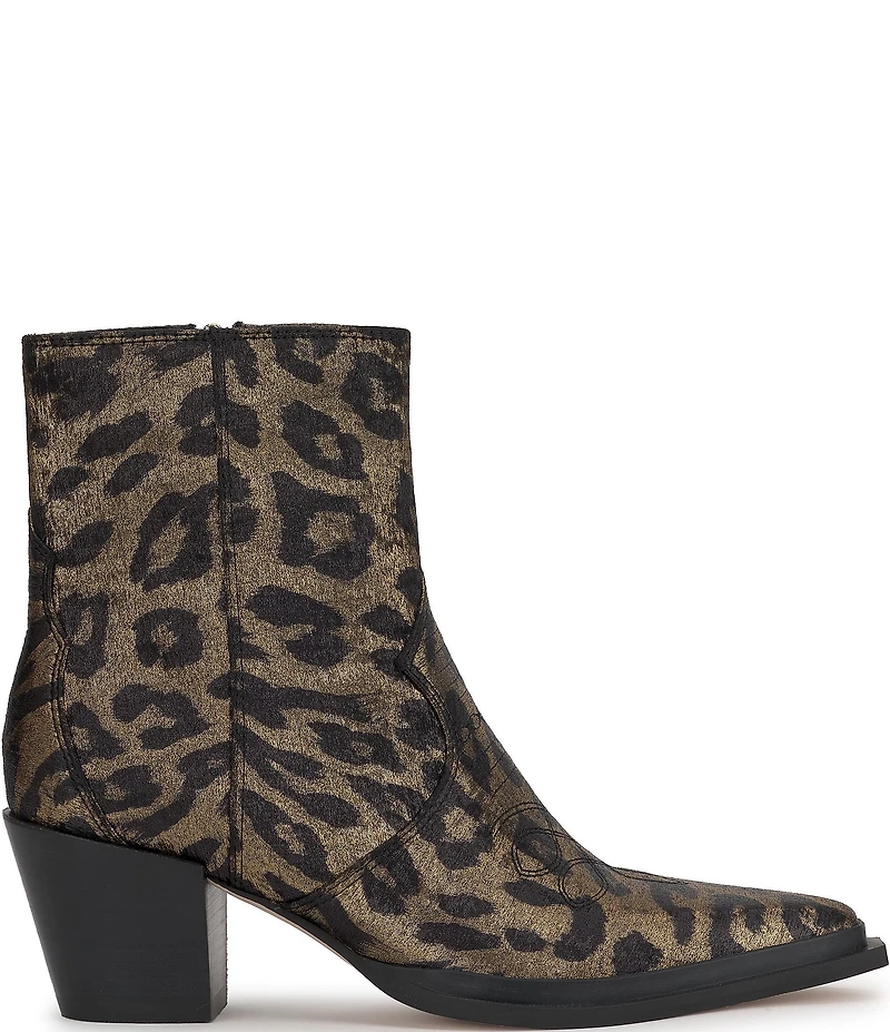 Jessica Simpson Helvona Leopard Print Western Booties