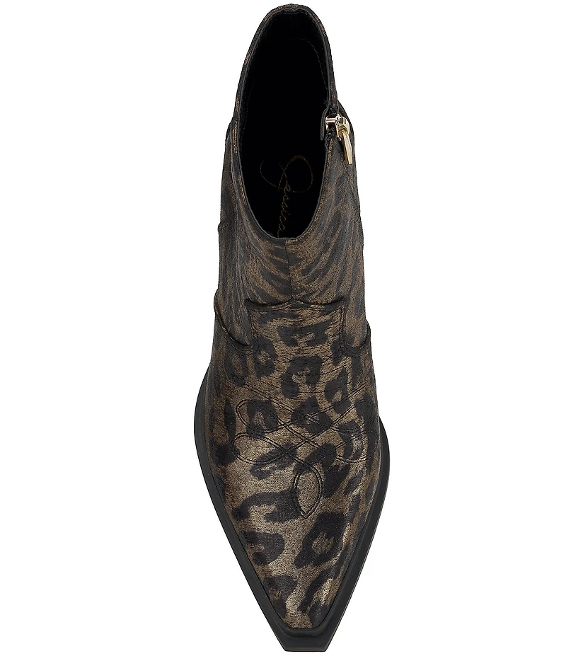 Jessica Simpson Helvona Leopard Print Western Booties