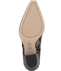 Jessica Simpson Helvona Leopard Print Western Booties