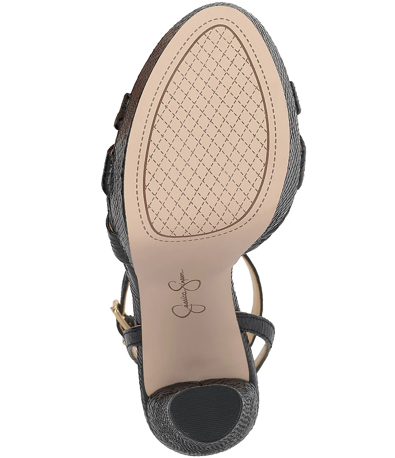 Jessica Simpson Ilaria Snake Embossed Caged Platform Sandals