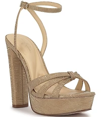 Jessica Simpson Ilaria Wavy Metallic Caged Platform Sandals