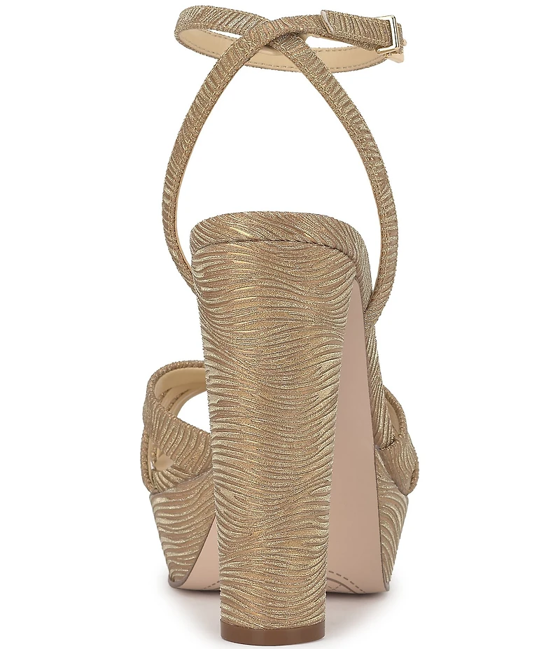 Jessica Simpson Ilaria Wavy Metallic Caged Platform Sandals