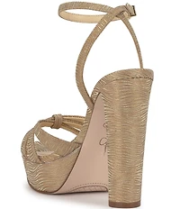 Jessica Simpson Ilaria Wavy Metallic Caged Platform Sandals