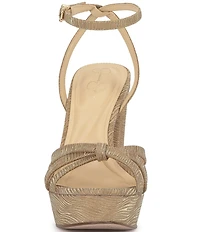 Jessica Simpson Ilaria Wavy Metallic Caged Platform Sandals