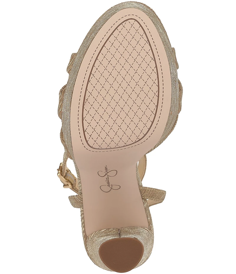 Jessica Simpson Ilaria Wavy Metallic Caged Platform Sandals