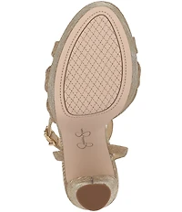 Jessica Simpson Ilaria Wavy Metallic Caged Platform Sandals