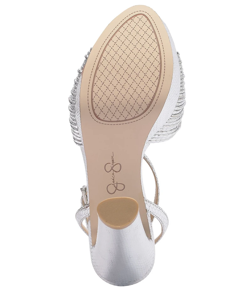 Jessica Simpson Immie Metallic Embossed Platform Dress Sandals