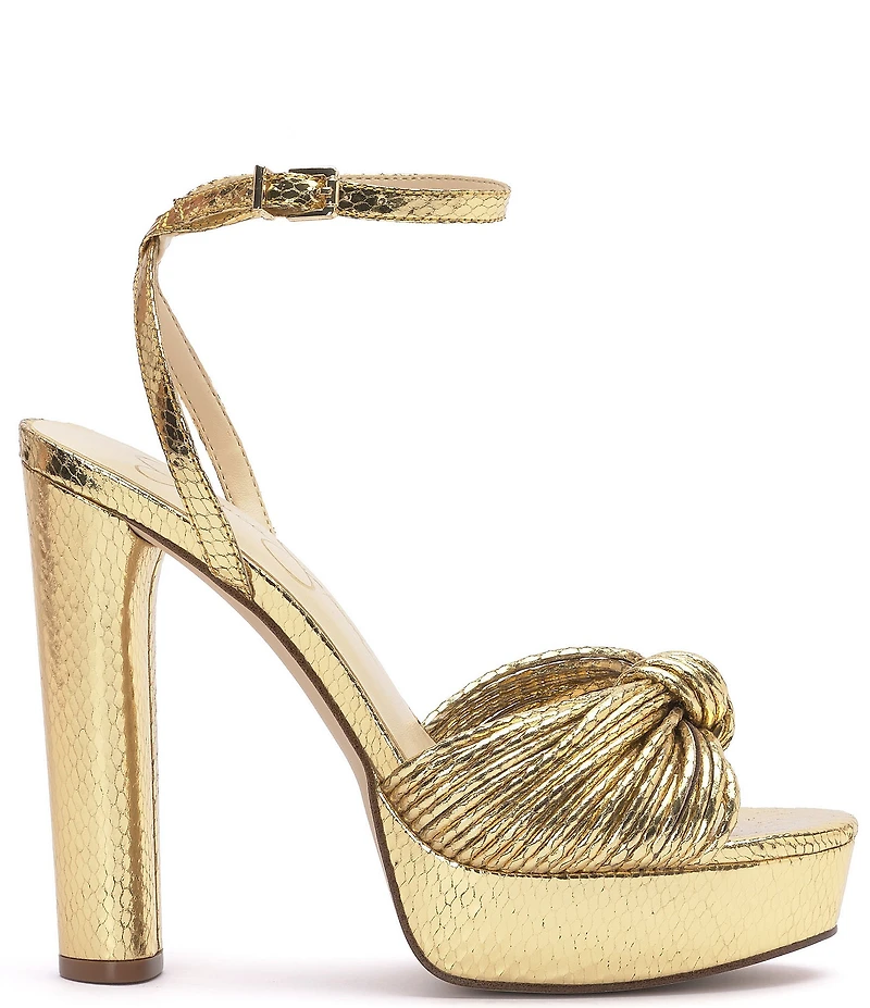 Jessica Simpson Immie Metallic Embossed Platform Dress Sandals