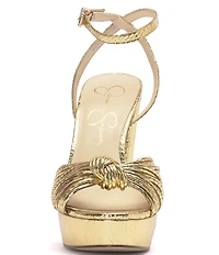 Jessica Simpson Immie Metallic Embossed Platform Dress Sandals