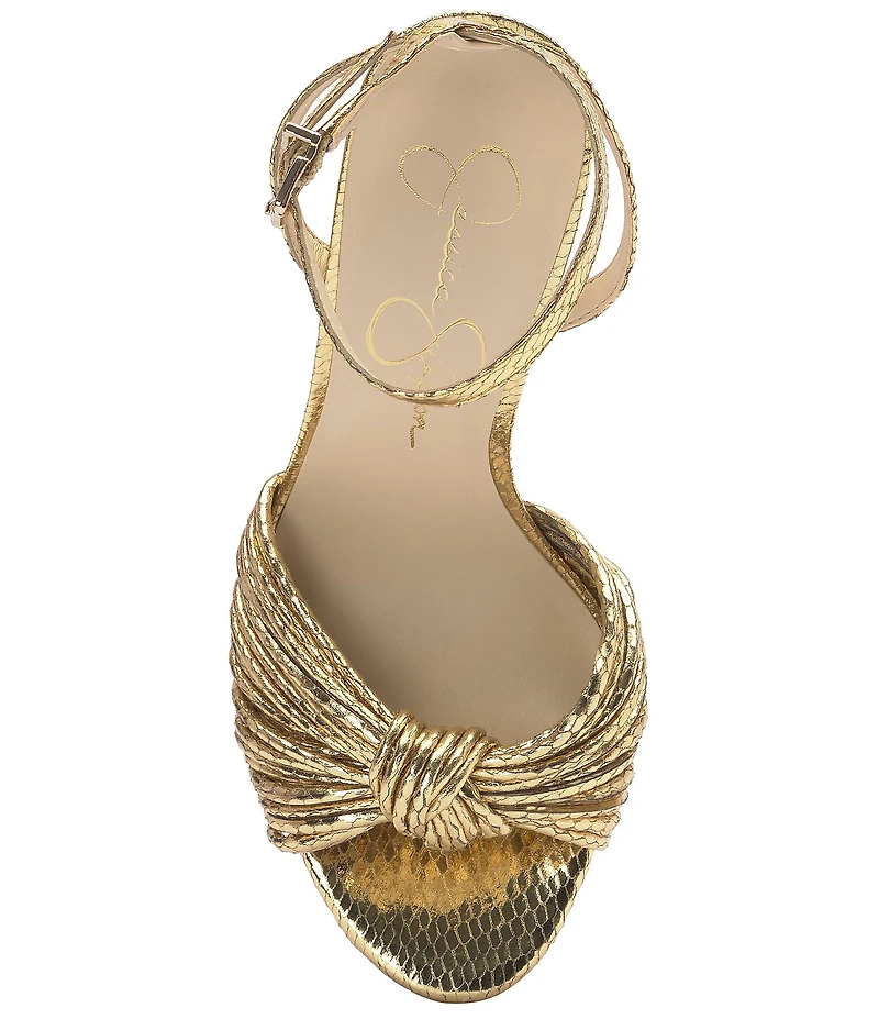 Jessica Simpson Immie Metallic Embossed Platform Dress Sandals