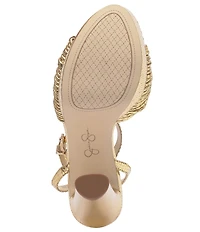 Jessica Simpson Immie Metallic Embossed Platform Dress Sandals