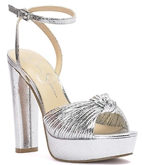 Jessica Simpson Immie Metallic Embossed Platform Dress Sandals