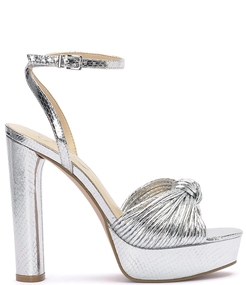 Jessica Simpson Immie Metallic Embossed Platform Dress Sandals