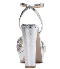 Jessica Simpson Immie Metallic Embossed Platform Dress Sandals