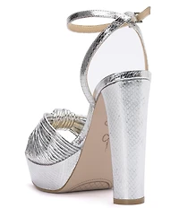 Jessica Simpson Immie Metallic Embossed Platform Dress Sandals