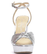 Jessica Simpson Immie Metallic Embossed Platform Dress Sandals
