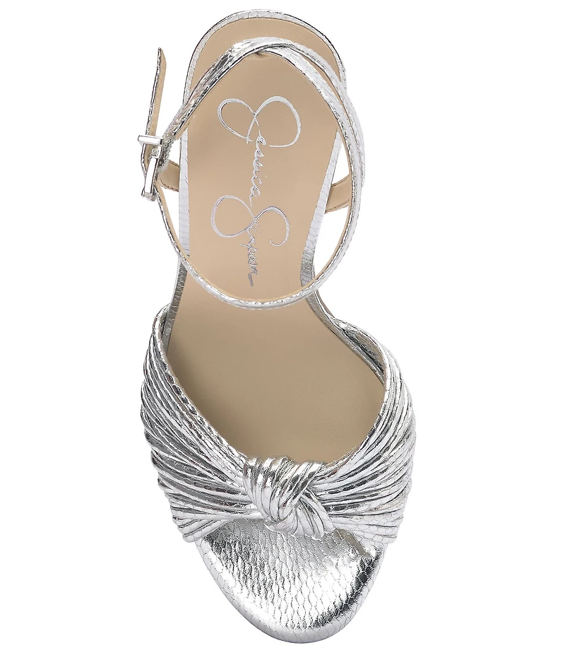 Jessica Simpson Immie Metallic Embossed Platform Dress Sandals