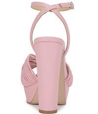 Jessica Simpson Immie Knot Detail Ankle Wrap Platform Block Heel Dress Sandals