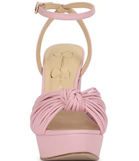 Jessica Simpson Immie Knot Detail Ankle Wrap Platform Block Heel Dress Sandals