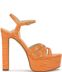 Jessica Simpson Itzari Croc Embossed Double Platform Dress Sandals