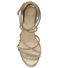 Jessica Simpson Jaeya Metallic Rhinestone Strappy Dress Sandals