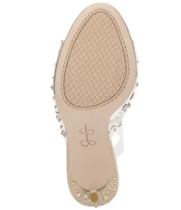 Jessica Simpson Jaisey Clear Rhinestone Peep Toe Slingback Dress Pumps