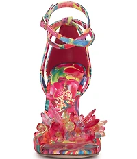 Jessica Simpson Janivah Satin Floral Ornamented Dress Sandals