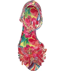 Jessica Simpson Janivah Satin Floral Ornamented Dress Sandals