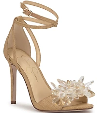Jessica Simpson Janivah Raffia Flower Embellished Dress Sandals