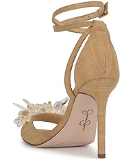 Jessica Simpson Janivah Raffia Flower Embellished Dress Sandals