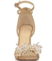 Jessica Simpson Janivah Raffia Flower Embellished Dress Sandals