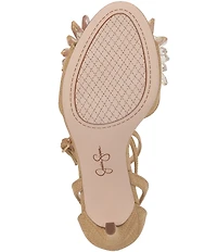 Jessica Simpson Janivah Raffia Flower Embellished Dress Sandals